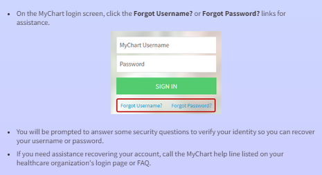 MyChart - Login Page